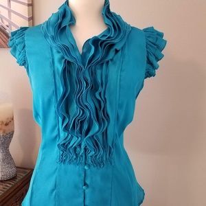 Ruffle top, Teal, Small